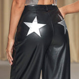 Leticia Dias Pantalones Rectos Con Tachuelas De Estrellas