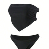 Separado de bikini de bano de primavera caliente para mujer, con estilo a la moda y sin acolchado en la parte superior