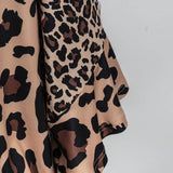 Plus Size Women's Leopard Printed Ruffle Short Sleeve T-Shirt