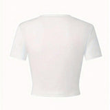 Slayr Plus Size Printed Cropped Slim Fit T-Shirt