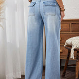 LUNE Pantalones Jeans De Pierna Recta Desgastados