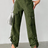 EZwear Pantalones cargo rectos casuales y de moda para mujer