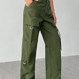 EZwear Pantalones cargo rectos casuales y de moda para mujer