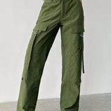 EZwear Pantalones cargo rectos casuales y de moda para mujer