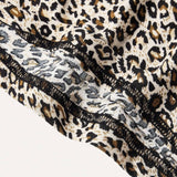 EZwear Top sin tirantes con estampado de leopardo, ajustado y casual para mujer en verano