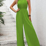 VCAY Ladies Solid Color Stylish Jumpsuit Suitable For Vacation Travel Outfit