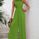 VCAY Ladies Solid Color Stylish Jumpsuit Suitable For Vacation Travel Outfit