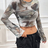 EZwear Top Corto De Malla Tie-dye