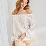 Leisure Top De Ropa De Dormir Transparente De Malla De Hombro Descubierto Para Mujeres