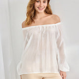 Leisure Top De Ropa De Dormir Transparente De Malla De Hombro Descubierto Para Mujeres