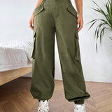 EZwear Pantalones De Carga De Varios Bolsillos Con Punos Para Mujer, Ideales Para Deportes Al Aire Libre