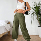 EZwear Pantalones De Carga De Varios Bolsillos Con Punos Para Mujer, Ideales Para Deportes Al Aire Libre