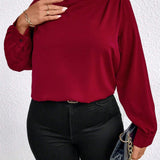 Clasi Blusa De a Grande Con Cuello Asimetrico Y Color Solido