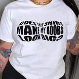 Camiseta De Manga Corta Y Ajuste Holgado Para Mujer Con Impresion De Oso, Ideal Para El Verano