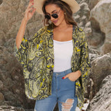 Cover-up Tipo kimono Con Estampado De Cachemira Y Anacardo Para Mujer