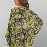 Cover-up Tipo kimono Con Estampado De Cachemira Y Anacardo Para Mujer