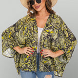 Cover-up Tipo kimono Con Estampado De Cachemira Y Anacardo Para Mujer