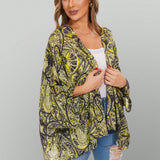 Cover-up Tipo kimono Con Estampado De Cachemira Y Anacardo Para Mujer