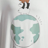 Earth Day Fanverse Picks Playera Con Dibujo Animado Y Hombros Caidos