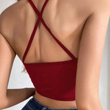 Nuevo top de cultivo Bralette sexy de malla para mujer 2024 con correas delgadas, transpirable y suave con cintura expuesta es sexy y encantador