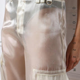 MISSGUIDED Pantalones Cargo Con Detalles Brillantes Y Bolsillos Transparentes