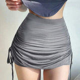 LUNE Shorts Plisados de Color Solido Para Mujeres