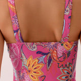 Swim Parte superior del banador (tankini) con correa sin mangas estilo vacacional para mujer de playa con dobladillo en forma de panuelo y Bottom de natacion