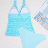 Swim Lushore Conjunto de tankini de verano para playa con top de halter y fondo de natacion con huecos