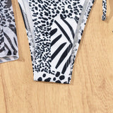 Swim Conjunto de bikini impreso al azar de 4 piezas, con separacion de la parte superior y la Bottom
