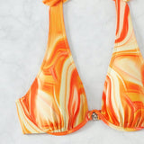 Swim Conjunto De Traje De Bano Para Mujer Impreso En Colores Brillantes Con 3 Piezas (parte Superior, Fondo Y Falda)