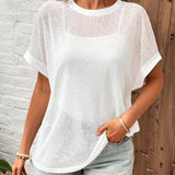 LUNE Blusa Blanca Sencilla Y Transparente Para Mujer