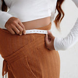 Pantalones Rectos De Color Solido Para Mujeres Embarazadas Con Cintura Ajustable