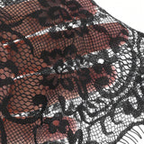 DAZY Cubierta negra de encaje de manga larga de moda y sexy para mujeres