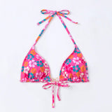 Swim Mod Top de bikini halter con estampado floral para playa de verano