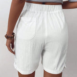 JORESS Shorts elegantes para mujeres con cordon y diseno de calado