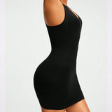 SHAPE Vestido de mujer sin manga, estilo bodycon, de color negro y a la moda