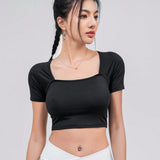 DAZY Camiseta Cortada Cuadrada De Cuello Estrecho Para Mujer, Fresca Y Protectora Contra Rayos Uv Para El Verano.