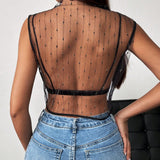 Prive Top Cultivo De Malla Suelta Y Transparente Para Mujeres En Verano