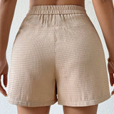 Essnce Shorts Solidos De Textura Plisada Para Verano