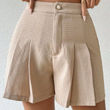 Essnce Shorts Solidos De Textura Plisada Para Verano