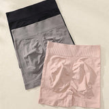 Pantalones cortos sin costuras de seguridad unicolor para mujeres para el verano (paquete de 3)