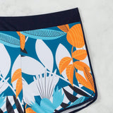 Swim Conjunto de bikini con cuello halter y estampado de plantas de empalme para la playa en verano, estampado aleatorio