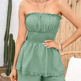 VCAY Strapless Jumpsuit With Waist Tie For Women