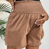 Shorts casuales de cintura elastica para vacaciones de maternidad