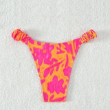 Swim Banador de fondo de bikini estampado colorido y moderno de verano para mujer, impresion aleatoria
