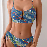 Swim Conjunto de bikini tenido para mujer para vacaciones
