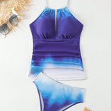 Swim Lushore Conjunto de tankini degradado para mujeres para vacaciones, separado