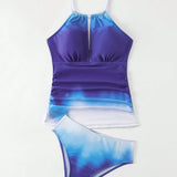 Swim Lushore Conjunto de tankini degradado para mujeres para vacaciones, separado