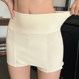 DAZY Pantalones cortos de seguridad antivacio con area de triangulo de cintura amplia y color solido