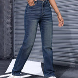 EZwear Jeans rectos y sueltos de moda para damas